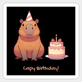 Cappy Capy Birthday Capybara Magnet